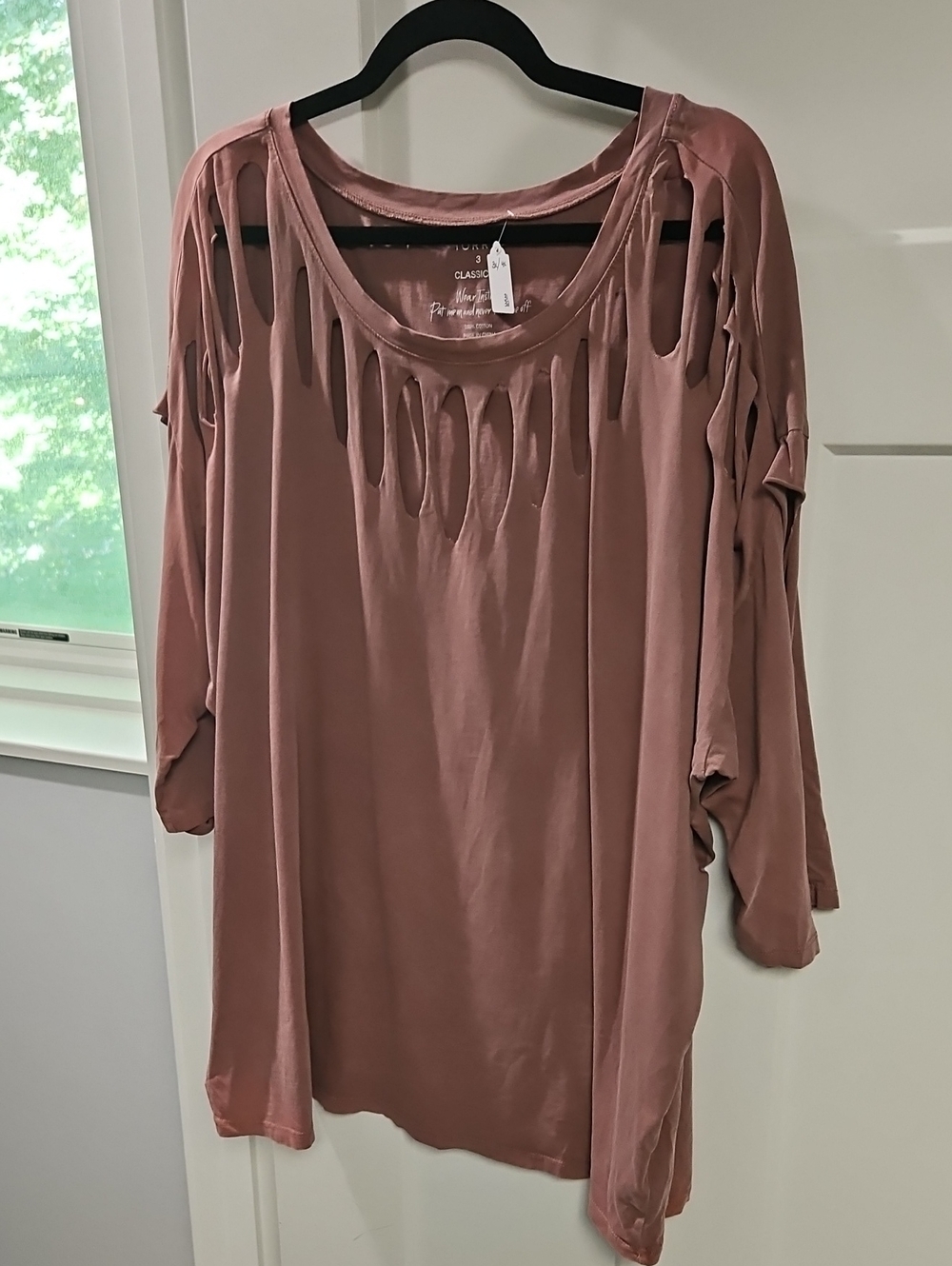 torrid Dusty Mauve Cutout Long Sleeve Top